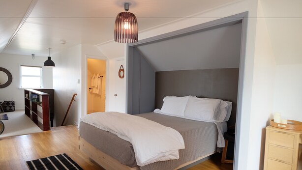 Master Suite with Private Bath | 1 bedroom, premium bedding, down comforters, blackout drapes - The Jules (Anchorage)