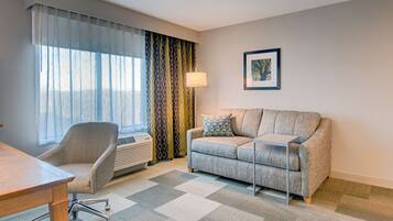 42-inch flat-screen TV with cable channels, TV