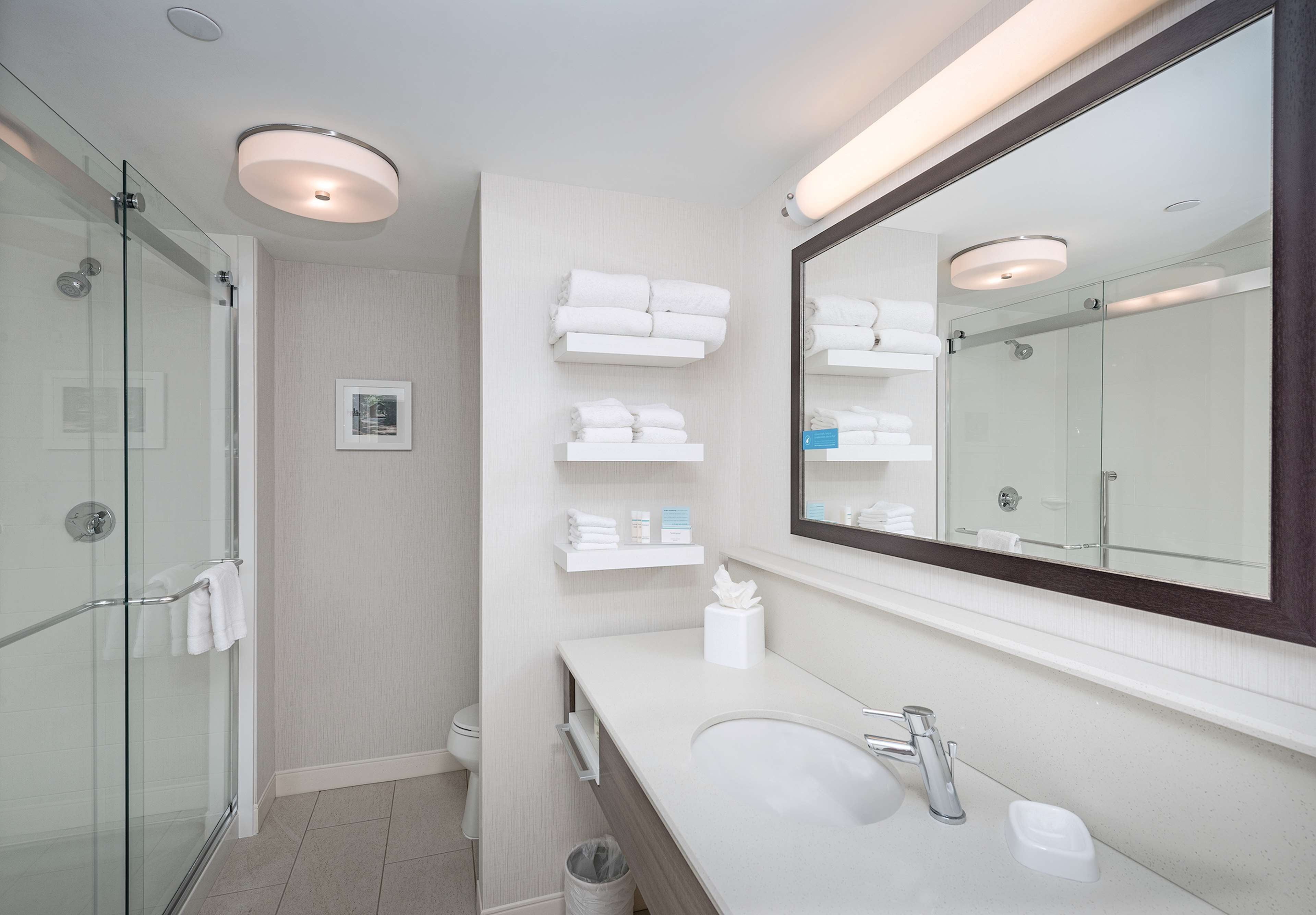 shower, free toiletries, towels