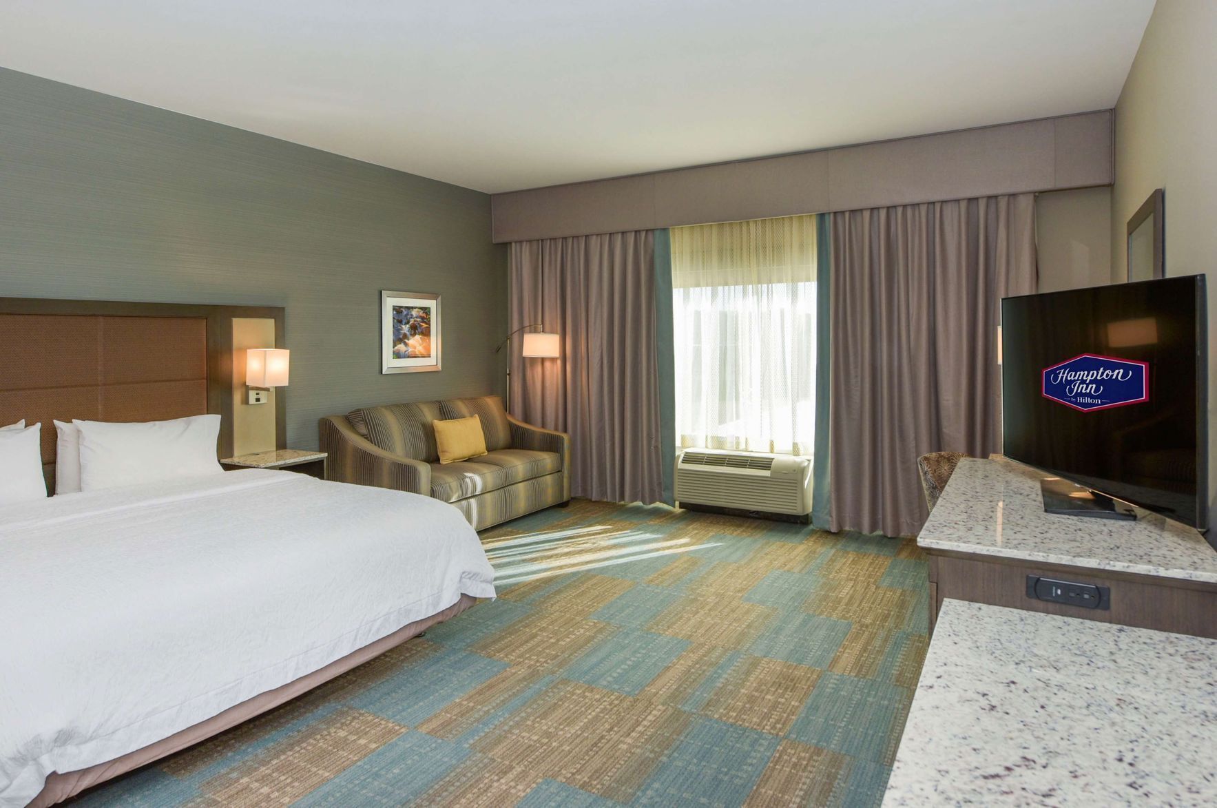 In-room safe, desk, laptop workspace, blackout drapes