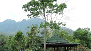 A traditional-style pavilion surrounded by lush greenery and mountains in the background. - Khunnam Rimtarn Resort (Mae Sai)