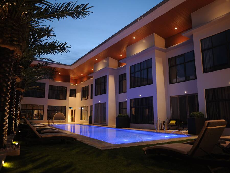 Front of property – evening/night