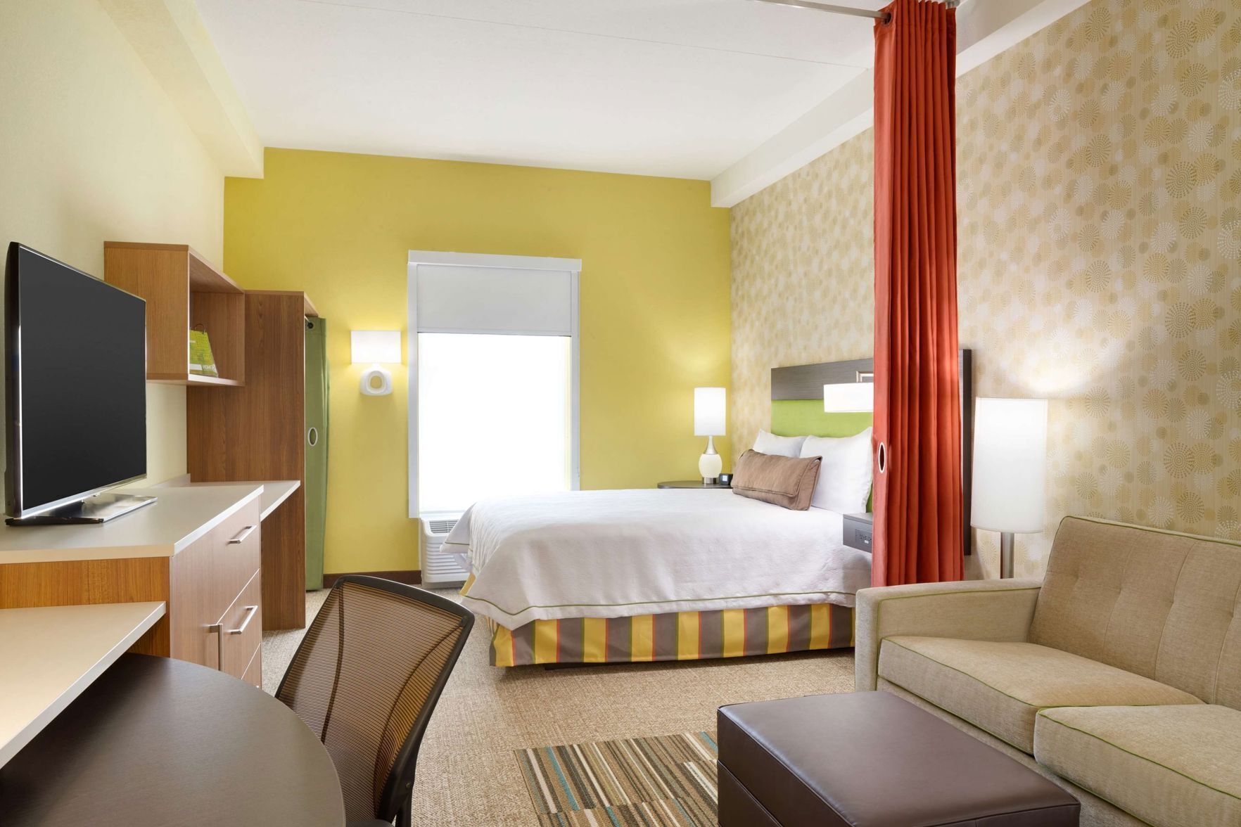 In-room safe, desk, laptop workspace, blackout curtains