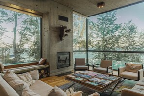 Flat-screen TV, MP3 dock