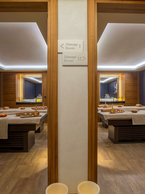 Salas para tratamentos a dois, banho turco/hammam, tratamentos corporais