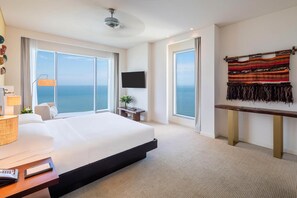 Junior Suite, Ocean View | Egyptian cotton sheets, hypo-allergenic bedding, down comforters