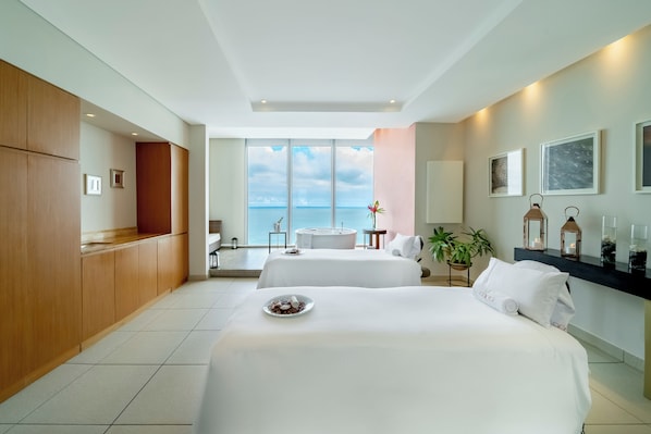 Hot tub, steam room, aromatherapy, Swedish massages, sports massages