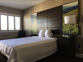 Escrivaninha, cortinas blackout, ferros/tábuas de passar roupa