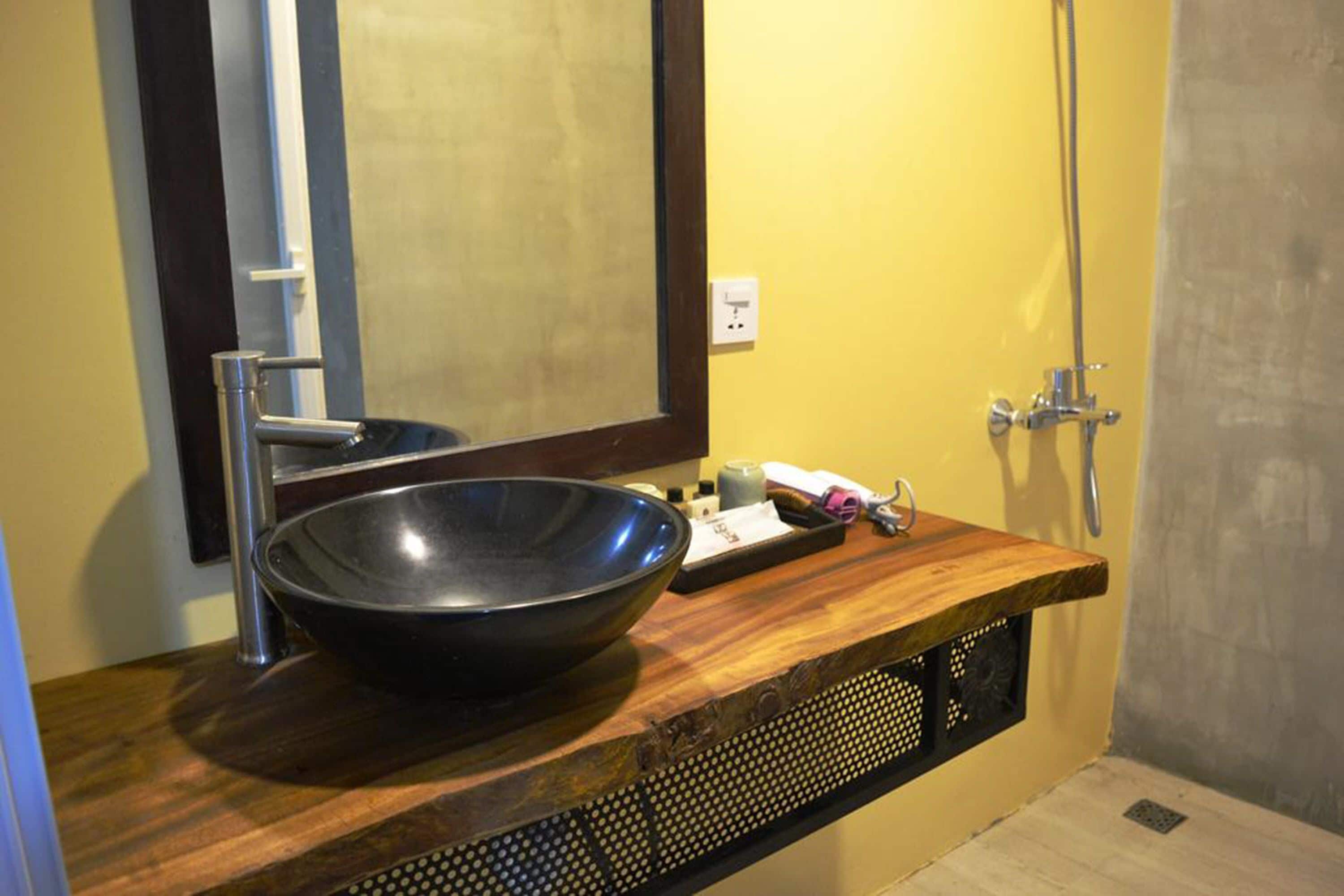 free toiletries, hair dryer, slippers, towels