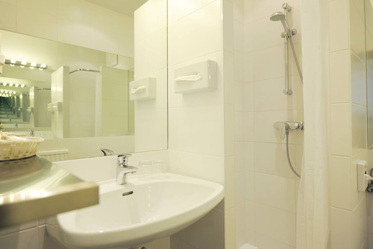 free toiletries, hair dryer, bathrobes, towels