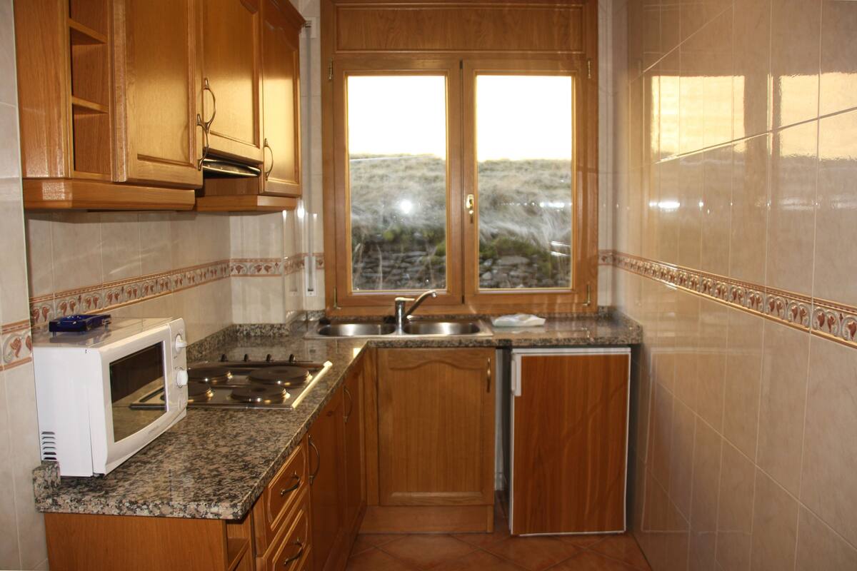 Apartment, 1 Bedroom (4 people) | Private kitchen | Fridge, microwave, stovetop, cookware/dishes/utensils