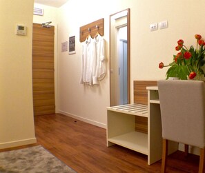 Premium bedding, minibar, desk, laptop workspace