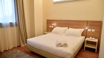 Premium bedding, minibar, desk, laptop workspace