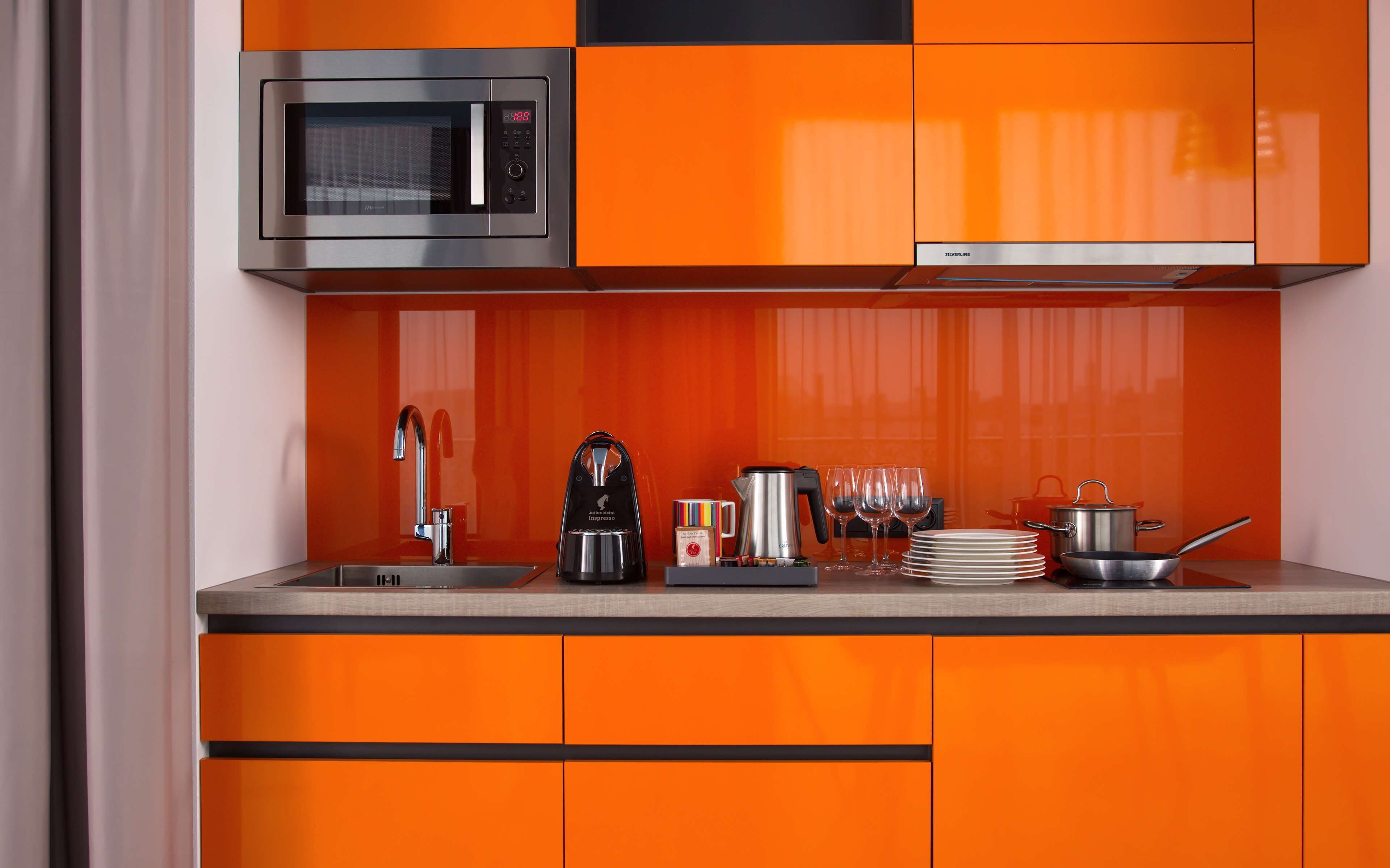 superior apartment, 1 bedroom, terrace | private kitchen | fridge, microwave, stovetop, espresso maker