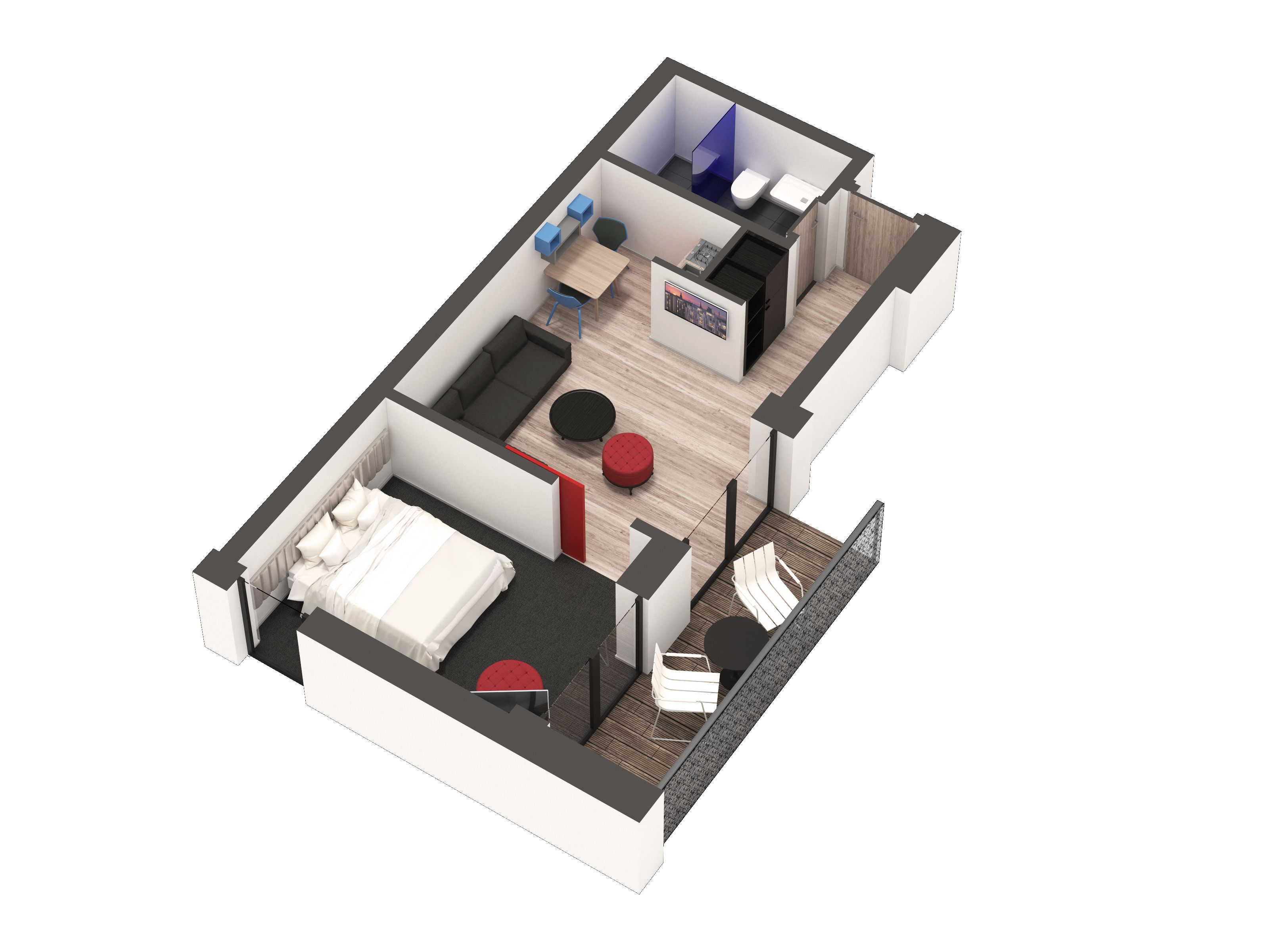 apartment, 1 bedroom, balcony | premium bedding, in-room safe, individually decorated