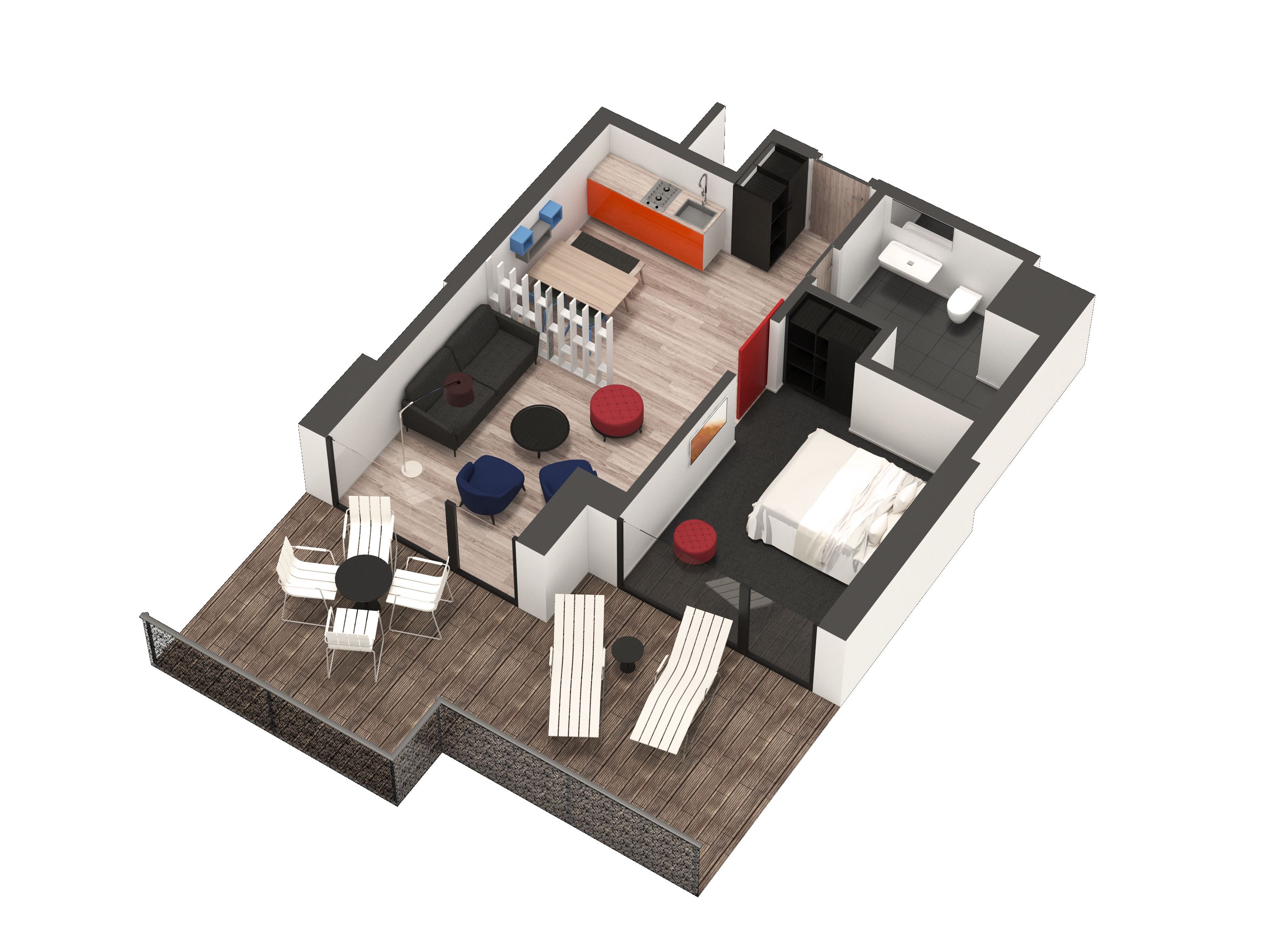 apartment, 1 bedroom, terrace | floor plan