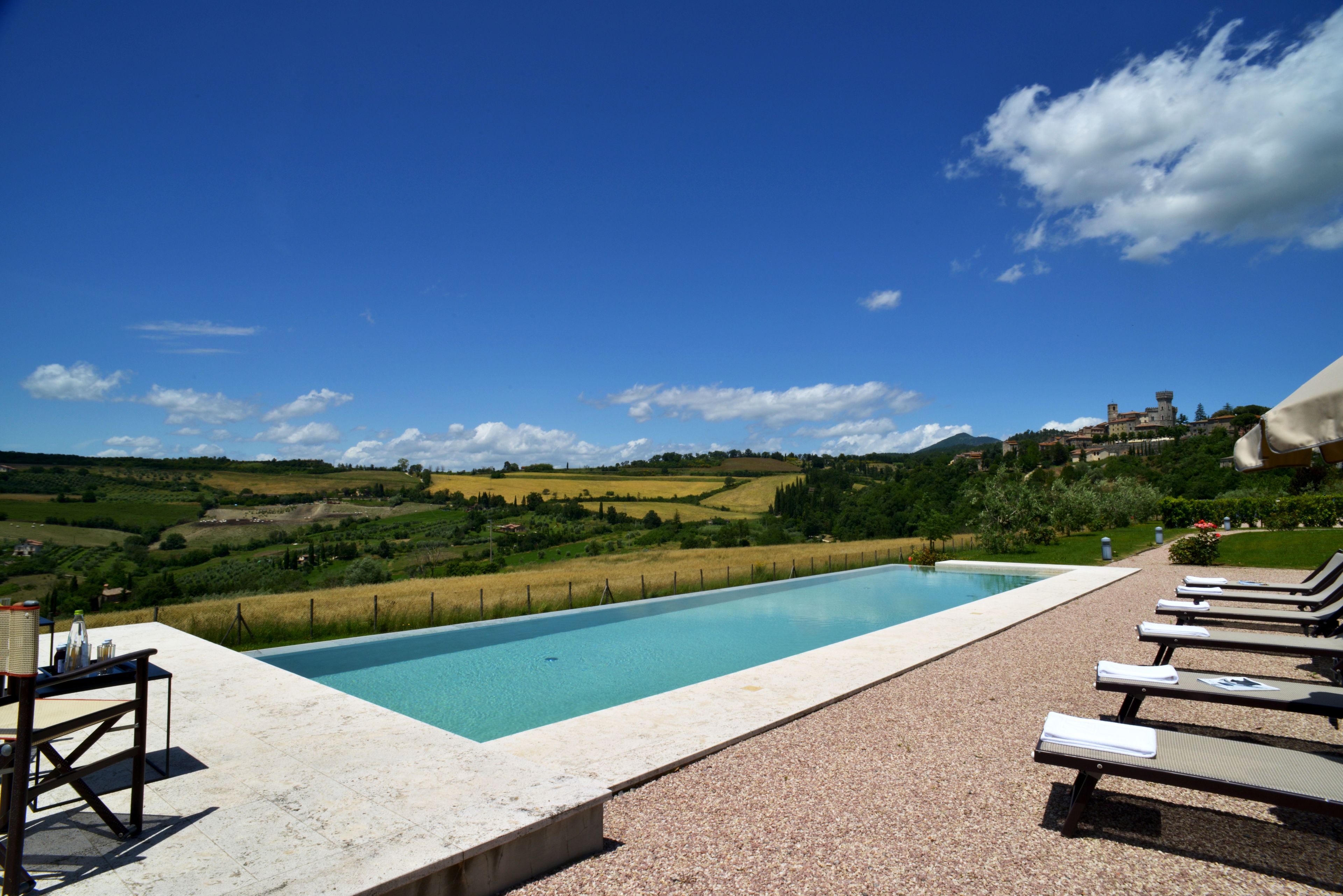 สระว่ายน้ำกลางแจ้งเปิดตามฤดูกาล, สระว่ายน้ำไร้ขอบ, ร่มริมสระว่ายน้ำ