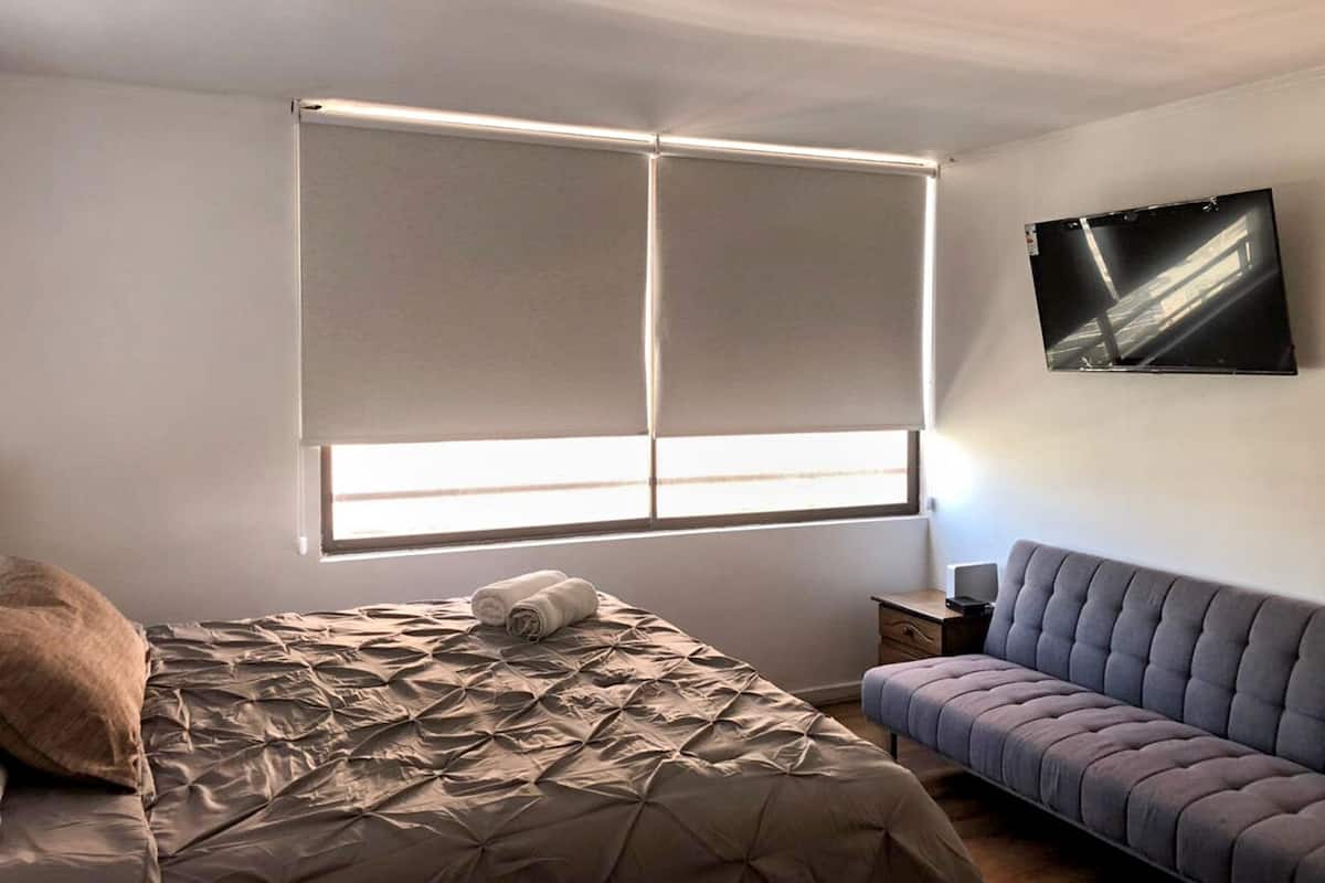 1 bedroom, desk, laptop workspace, blackout drapes