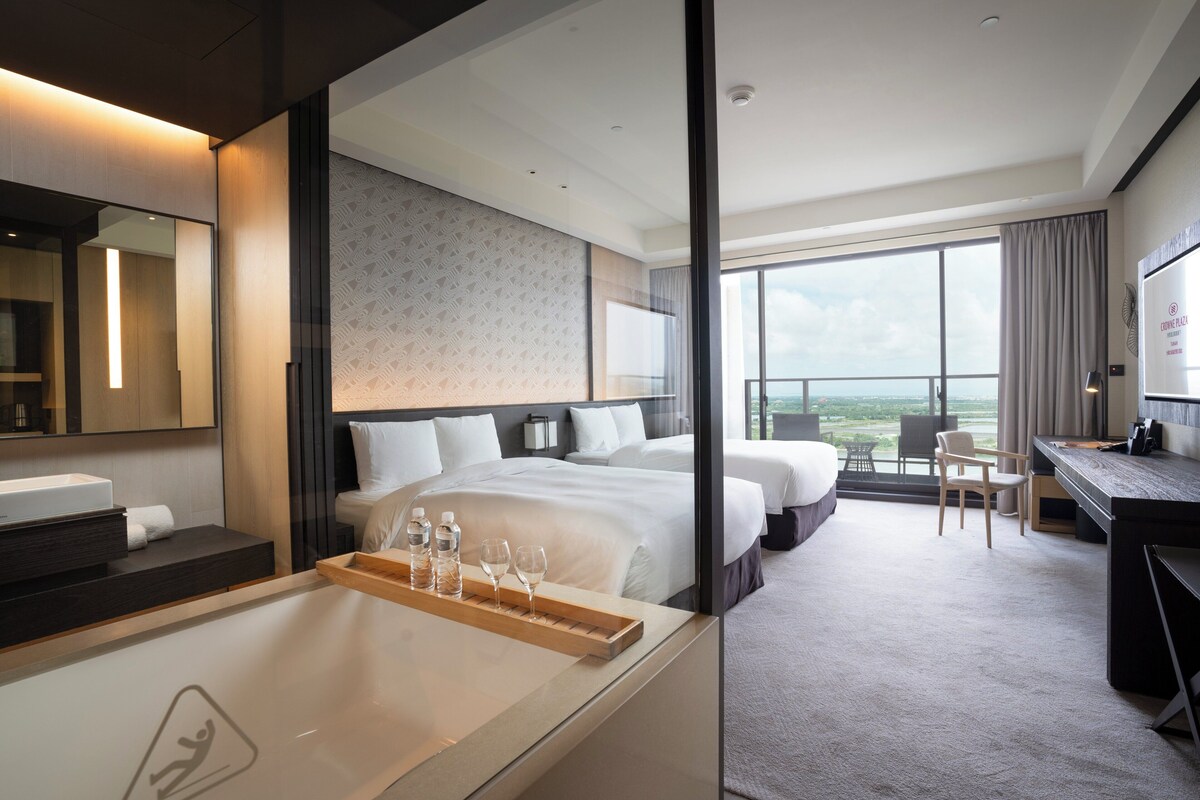 Family Room, 2 Double Beds, Balcony, River View | Premium bedding, down comforters, pillowtop beds, in-room safe