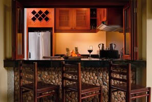 Elite Villa, 3 Bedrooms, Private Pool, Pool View | Private kitchenette | Full-size fridge, microwave, oven, stovetop