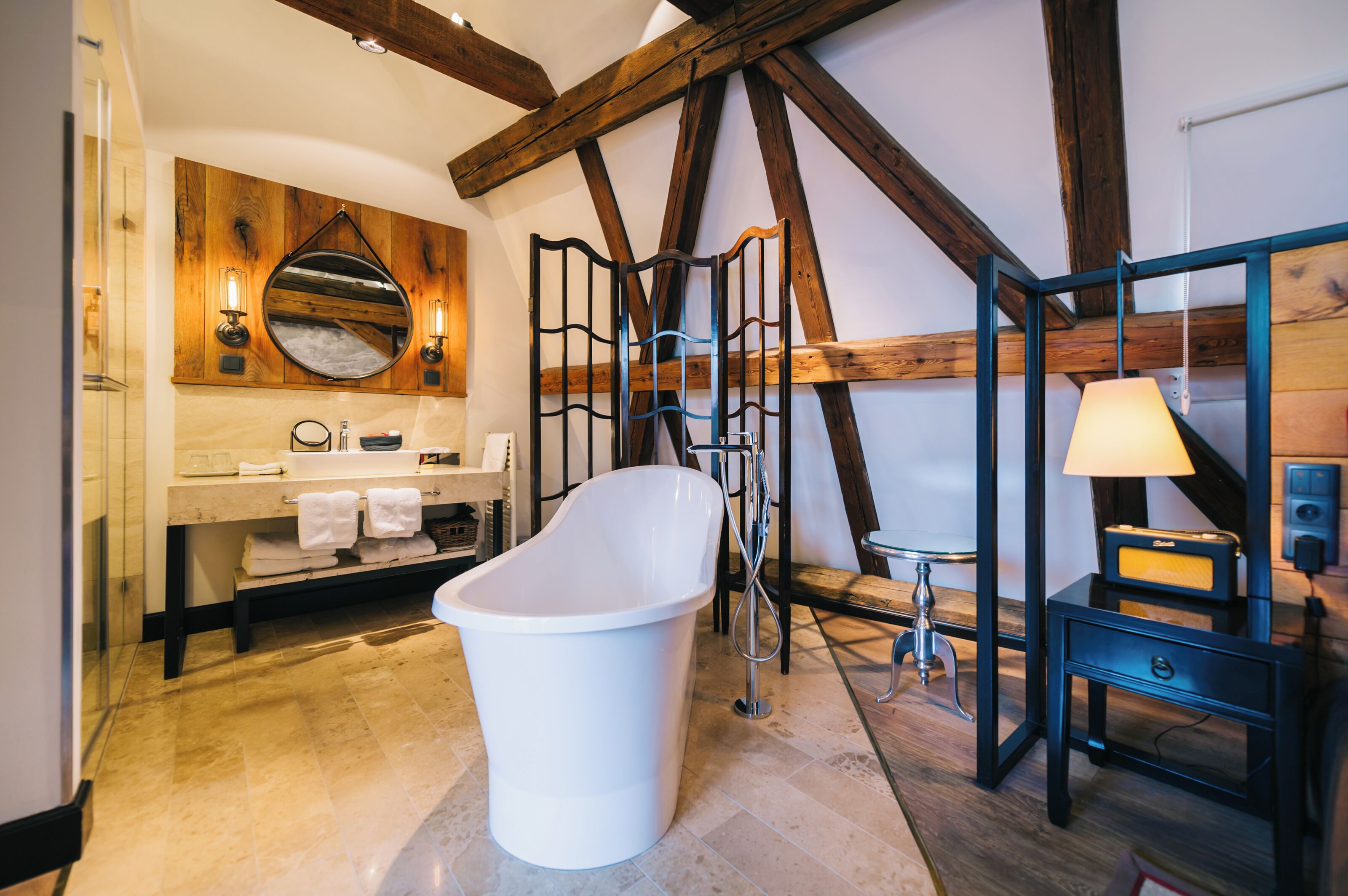 shower, rainfall showerhead, designer toiletries, hair dryer