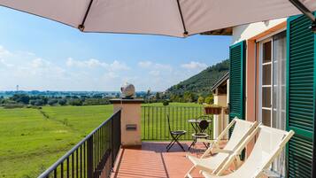 Chalé panorâmico, 1 quarto | Terraço/pátio
