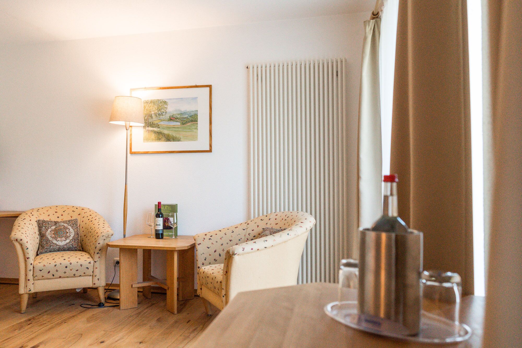 triple room, 3 single beds, balcony, garden area | living area | flat-screen tv