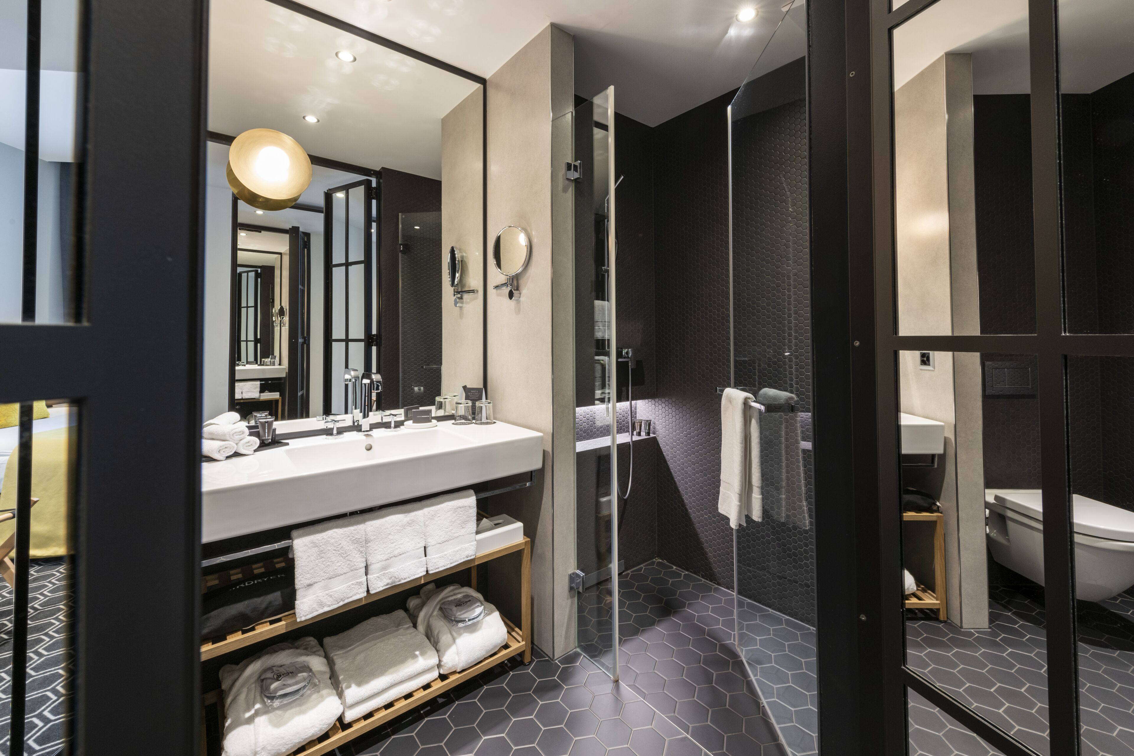 free toiletries, hair dryer, bathrobes, slippers