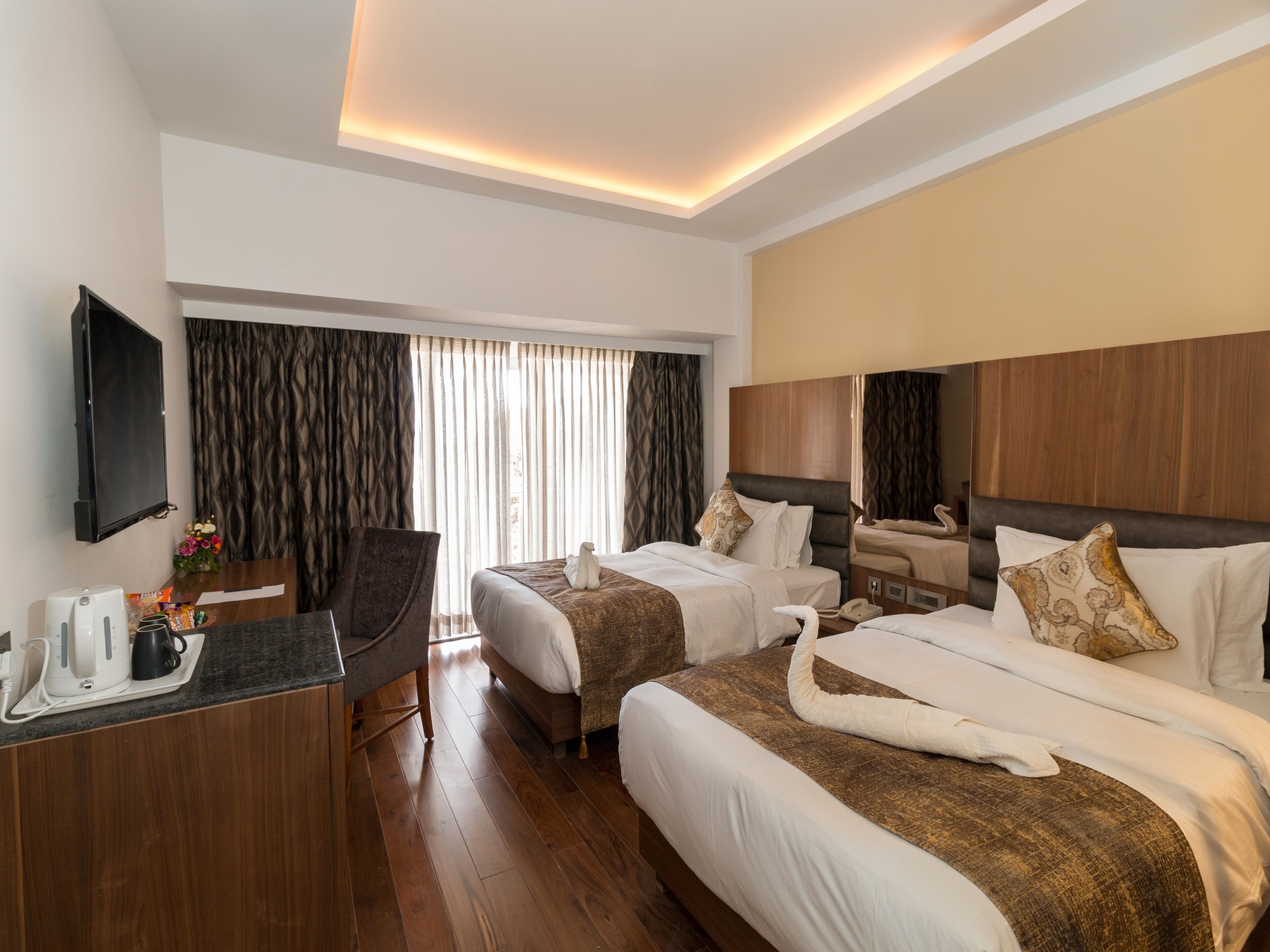 デラックス ツインルーム | 1 室のベッドルーム、高級寝具、羽毛の掛け布団、セーフティボックス (室内)