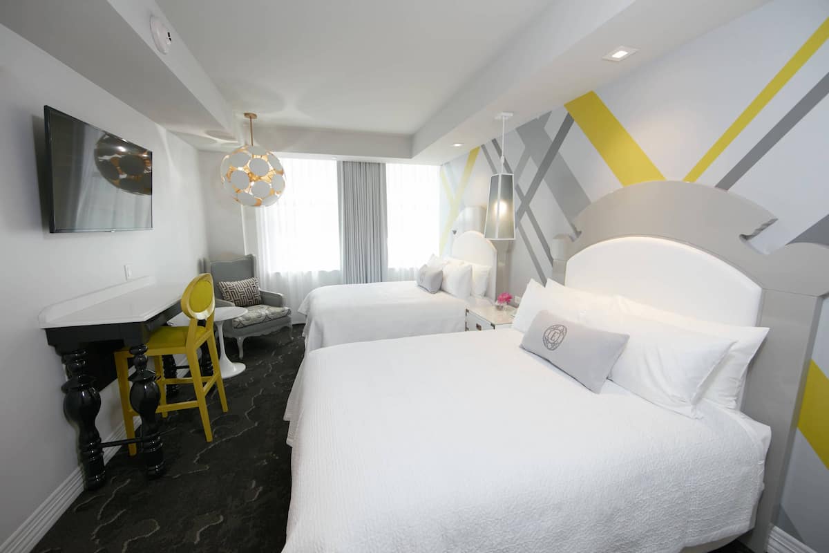 Premium bedding, pillowtop beds, in-room safe, desk