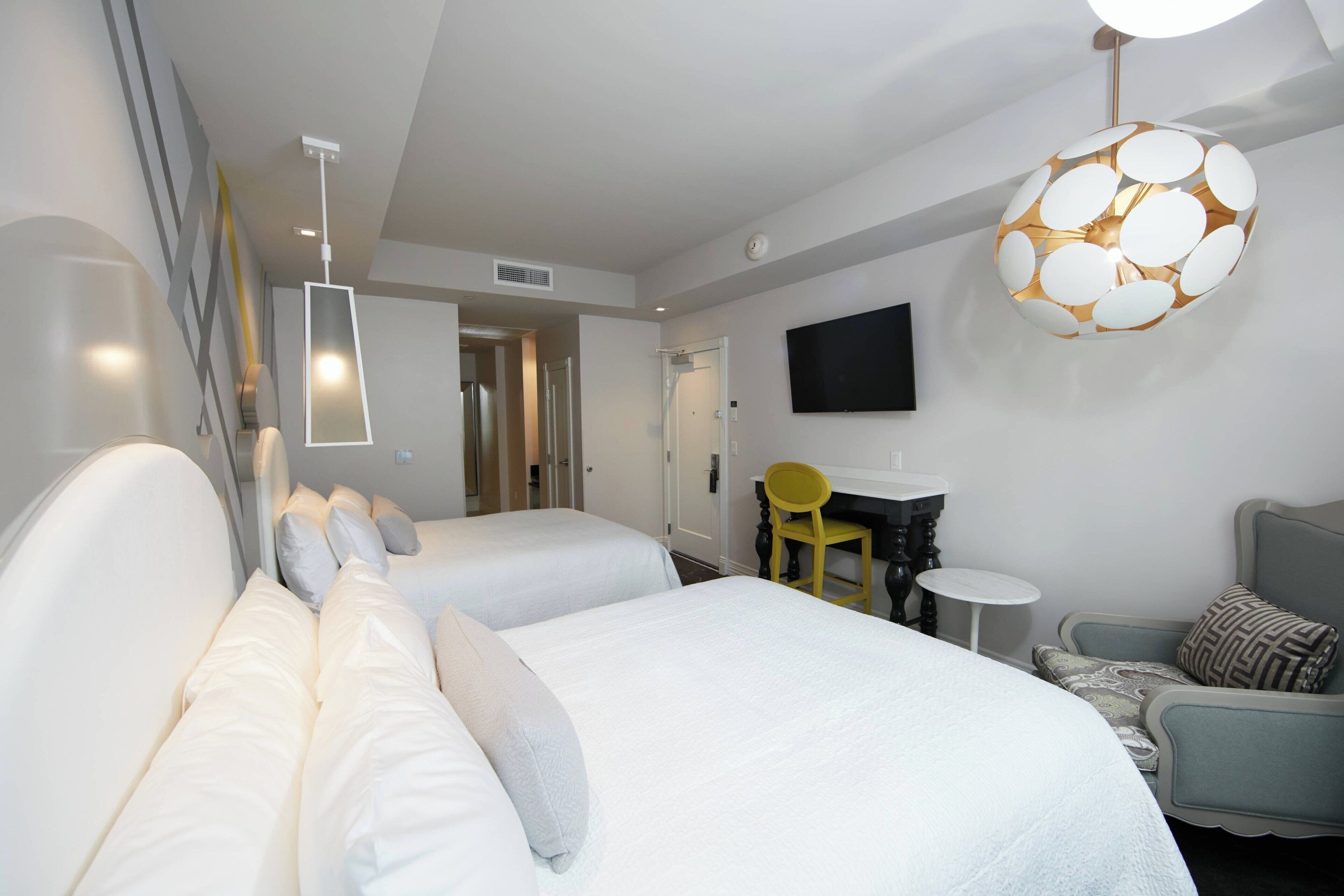 Premium bedding, pillow-top beds, in-room safe, desk