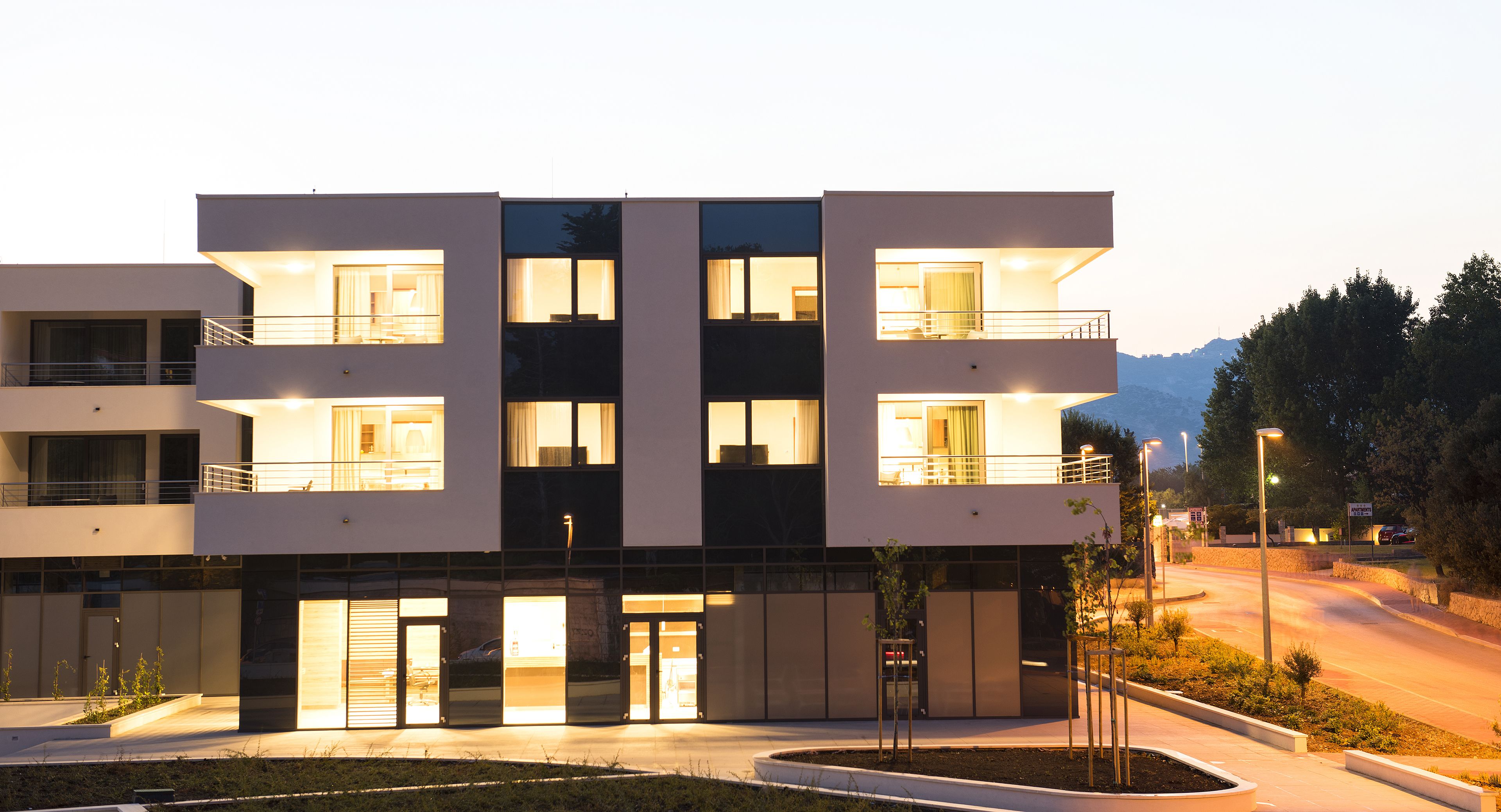 front of property – evening/night