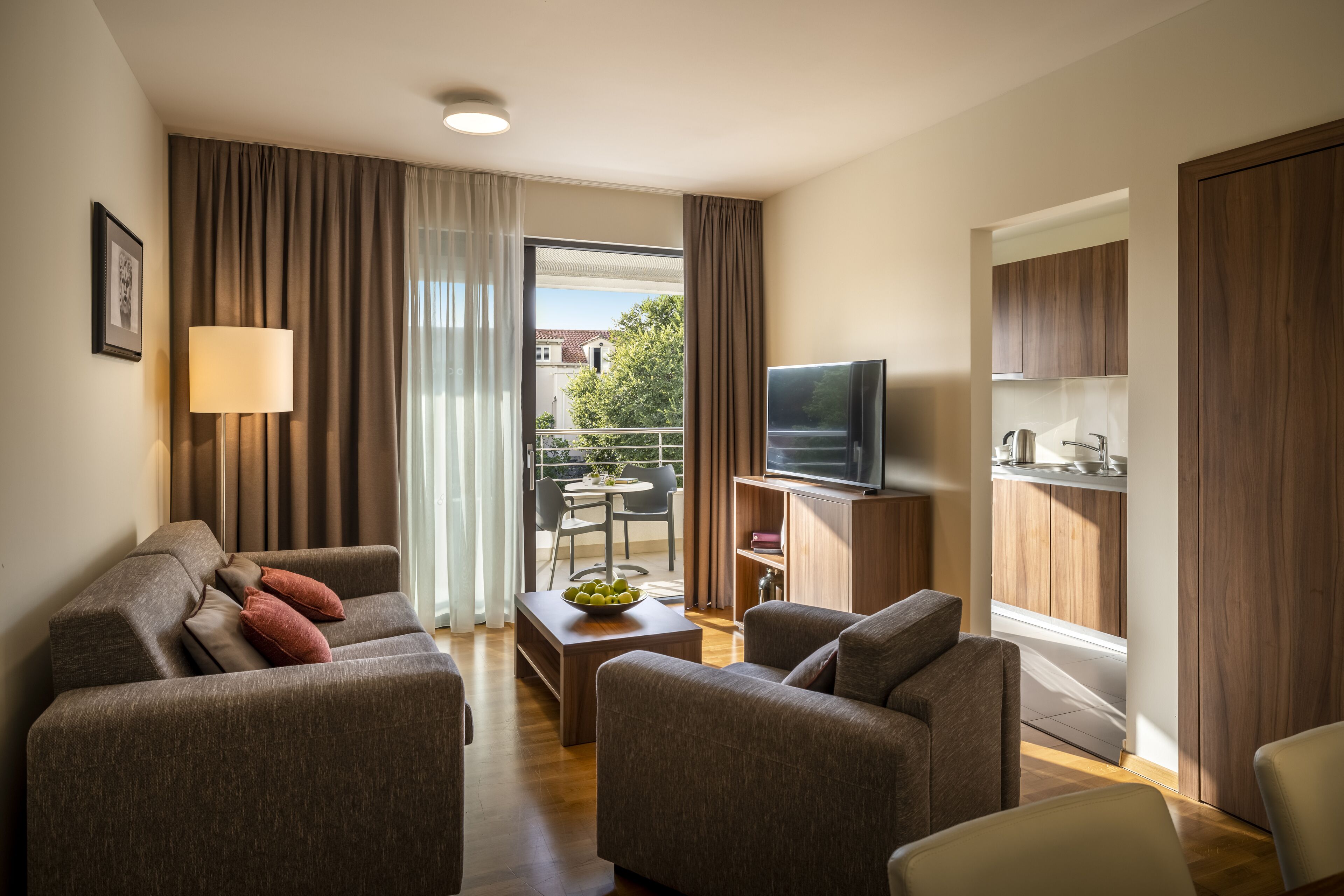 premium apartment, 1 bedroom | living area | lcd tv