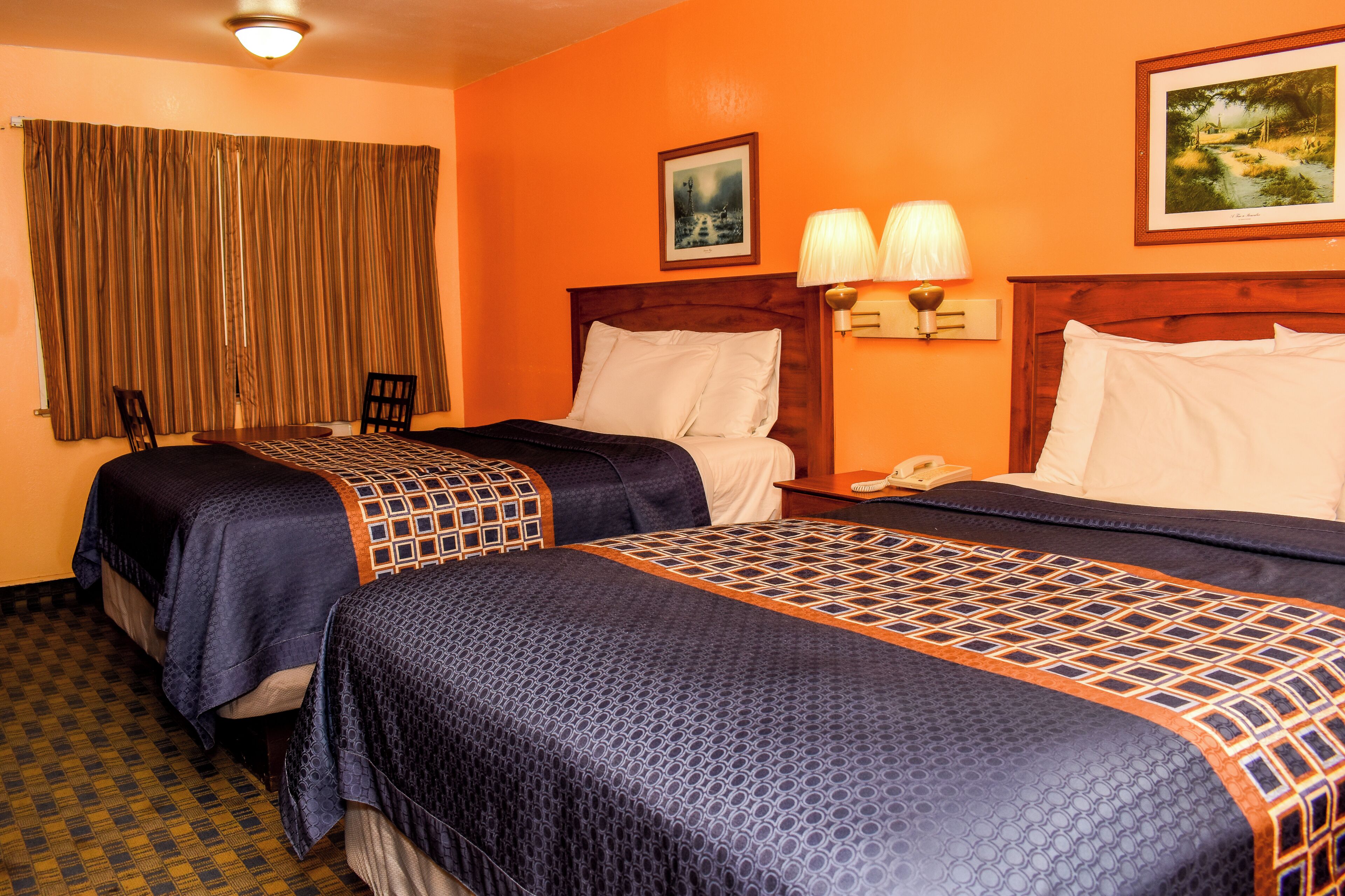 Double Room, 2 Double Beds, Non Smoking - (Free commercial truck parking) | Premium bedding, desk, iron/ironing board, free WiFi