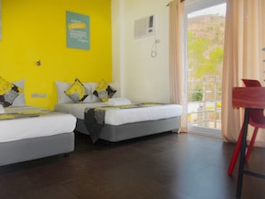 Family Suite, 2 Double Beds, Hill View | Desk, rollaway beds