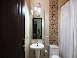 Suite | Baño | Regadera, amenidades de baño de diseñador, secadora de cabello, batas