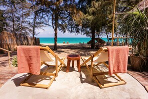 Exclusive Bungalow, 1 King Bed, Patio, Beachside | Terrace/patio - Mumsa Beach Resort & Restaurant (Thap Sakae)