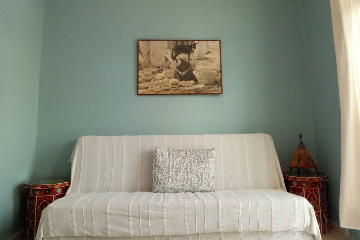 Basic Double Room, 1 Double Bed with Sofa bed, Balcony | Living area