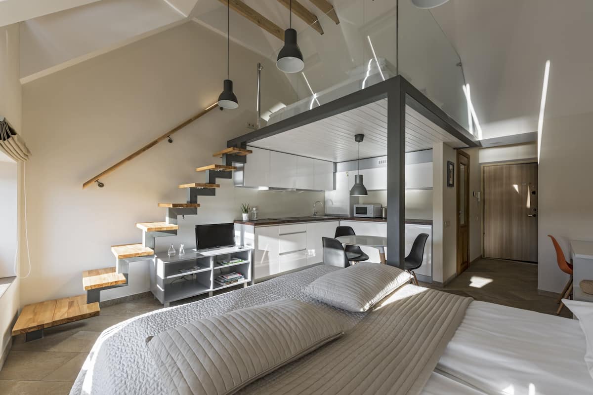 Monolocale familiare, vista fiume | 1 camera, biancheria da letto di alta qualità, con stile personalizzato