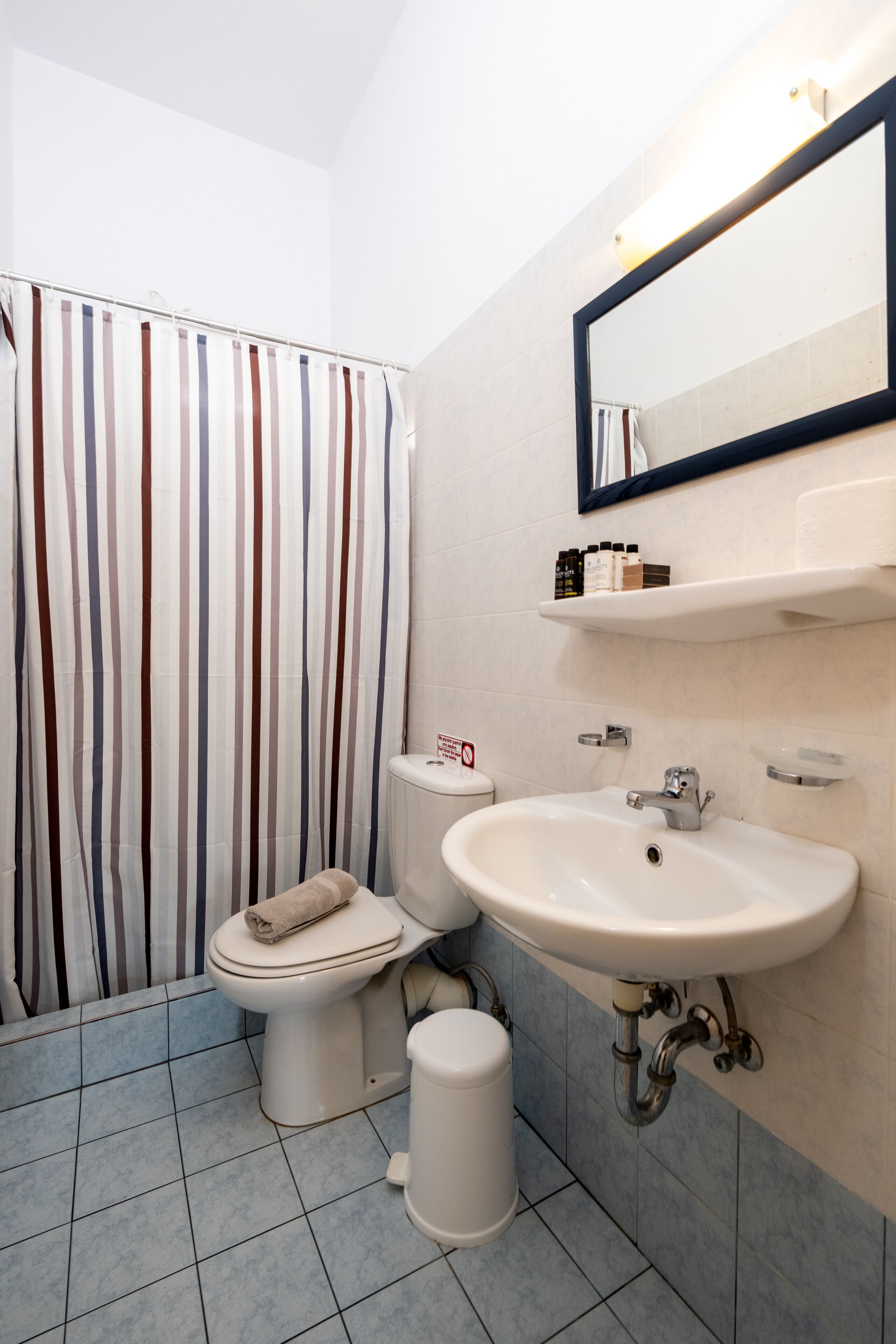 senior apartment | bathroom | shower, rainfall showerhead, designer toiletries, hair dryer