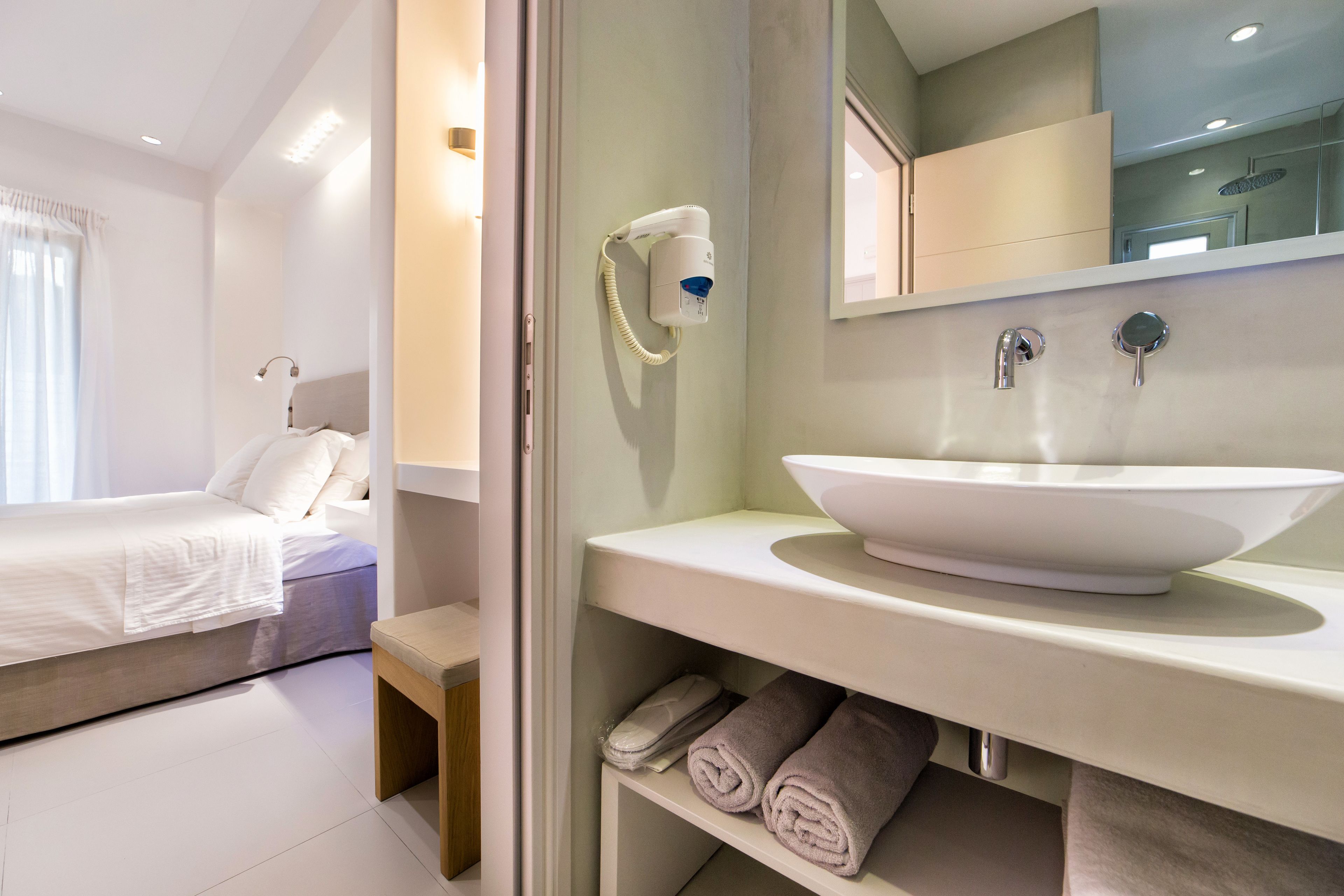 standard double or twin room | bathroom | shower, rainfall showerhead, designer toiletries, hair dryer