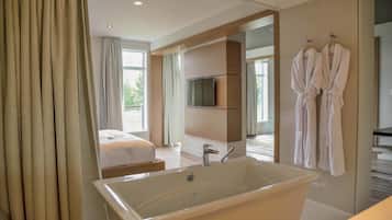 Executive-Suite, 1 King-Bett und Schlafsofa, Blick auf den Golfplatz | Badezimmer