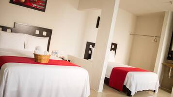 Junior Suite, 2 Double Beds, Private Bathroom | Iron/ironing board, rollaway beds, free WiFi, bed sheets