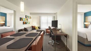 In-room safe, desk, laptop workspace, iron/ironing board