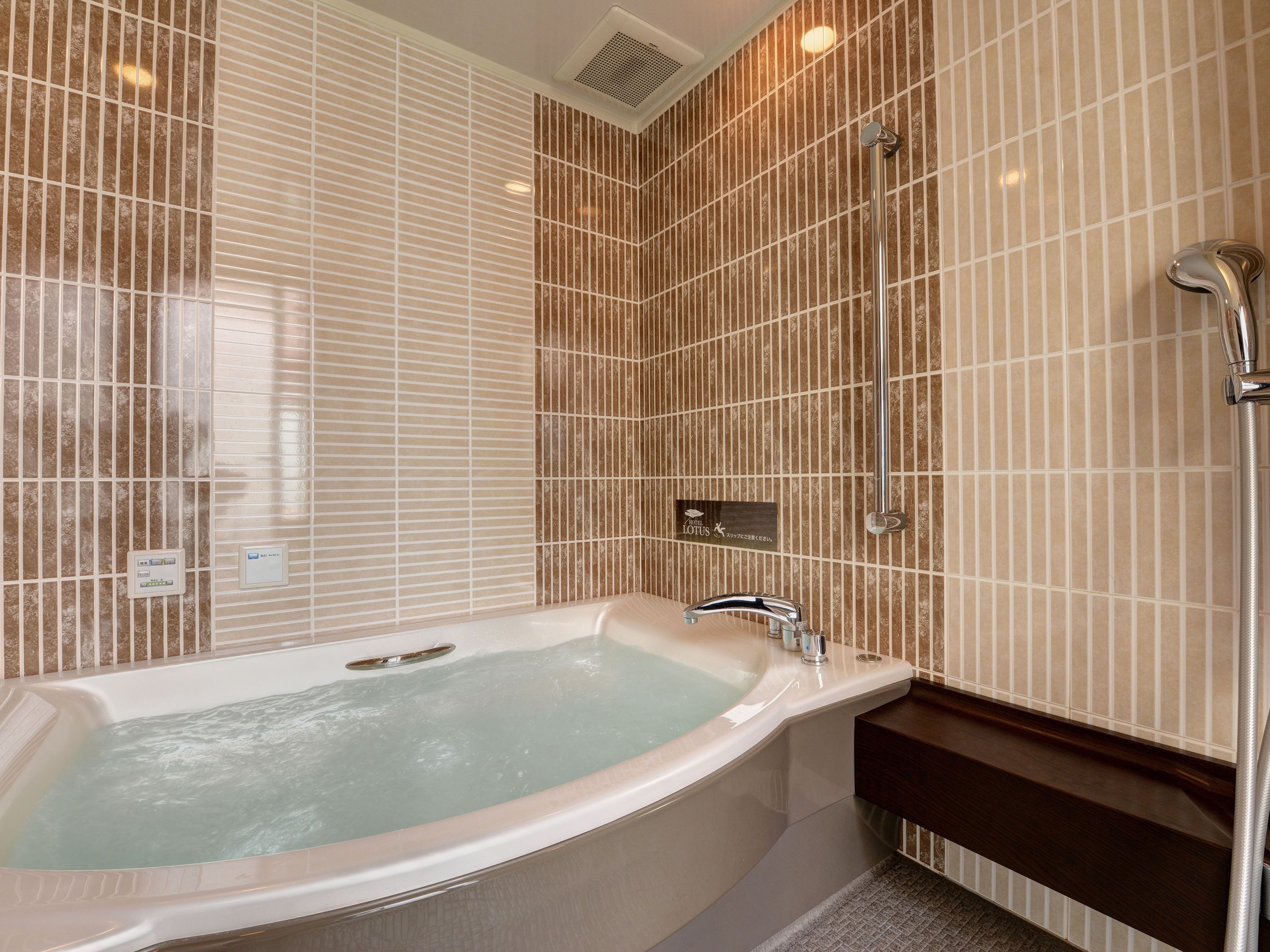 separate bathtub and shower, jetted bath, free toiletries, hair dryer