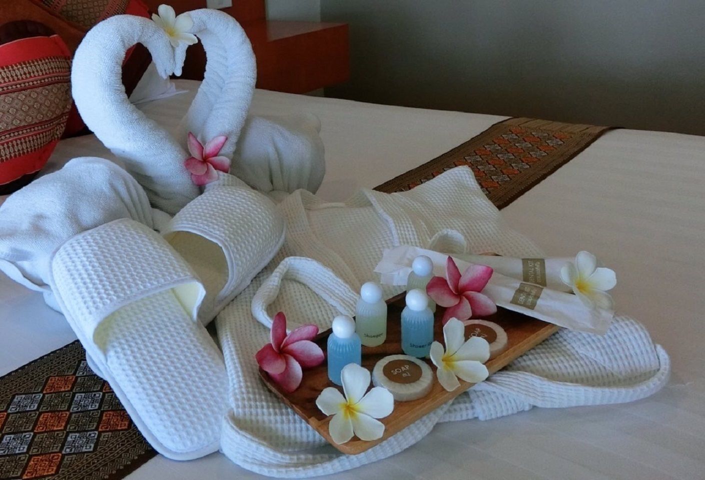 shower, free toiletries, hair dryer, bathrobes