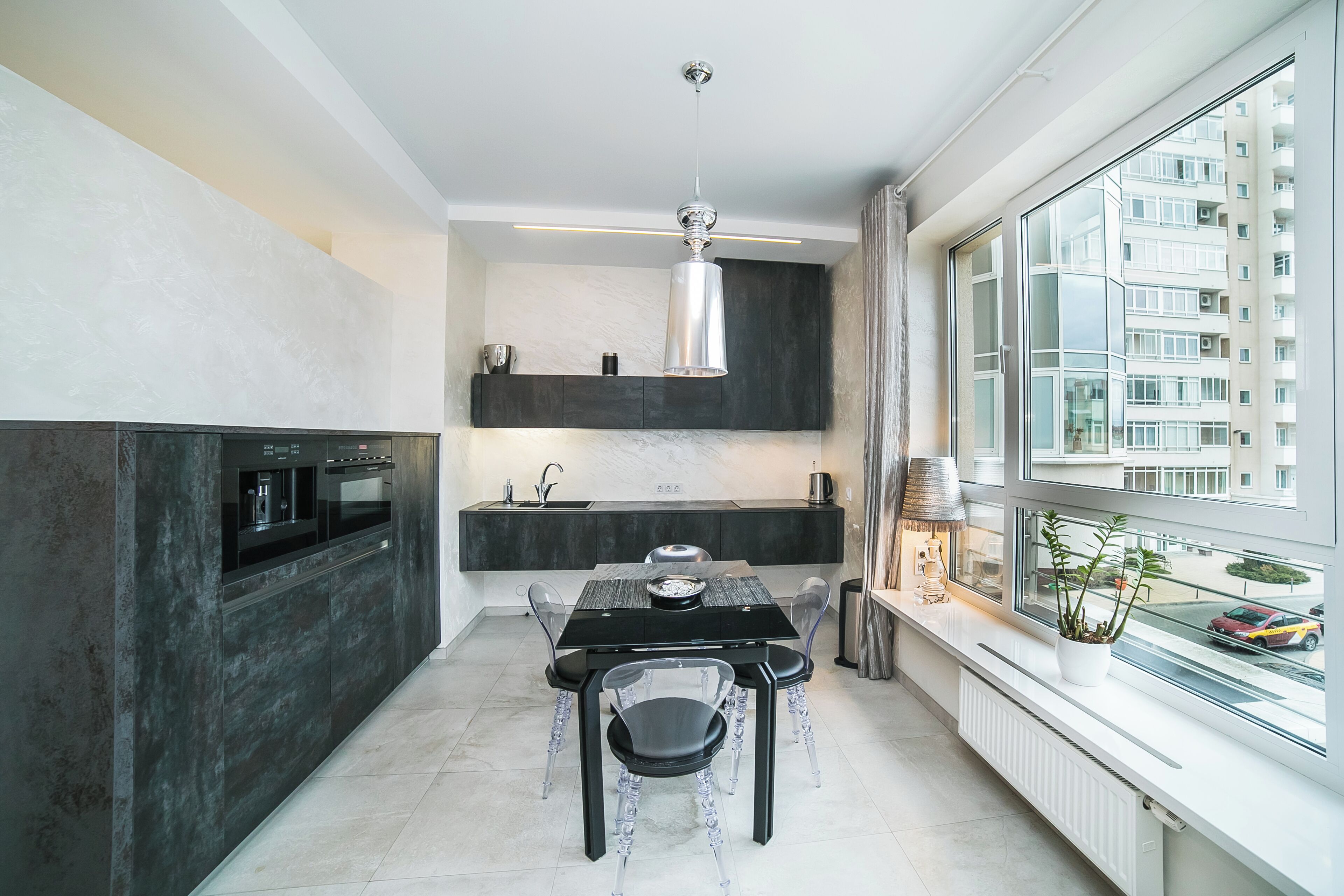 Premium Apartment (6, Storozhovskaya Street) | Private kitchen | Fridge, microwave, stovetop, electric kettle
