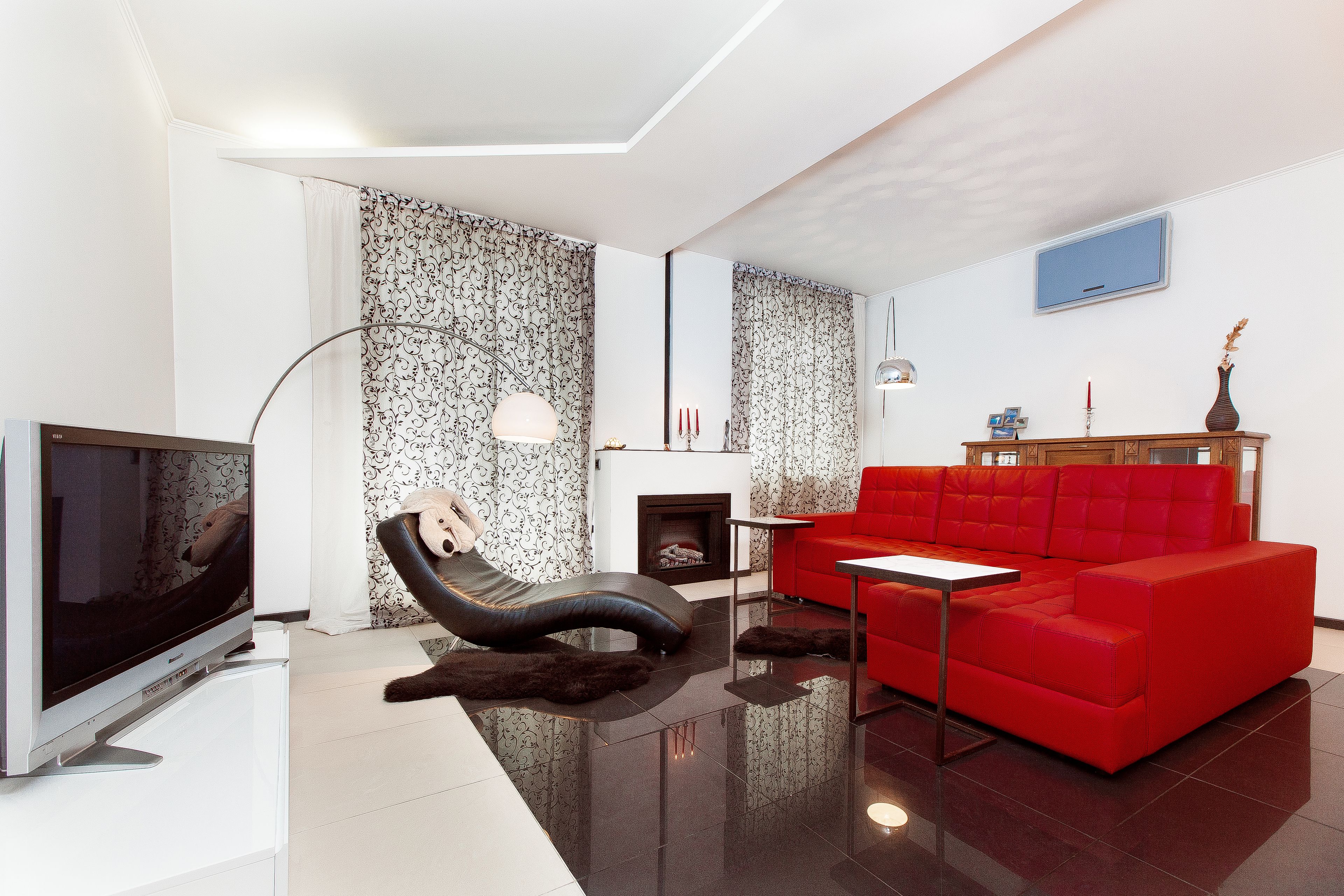 奢華公寓, 1 間臥室 (1, Romanovskaya Sloboda Str.) | 客廳 | LED 液晶電視