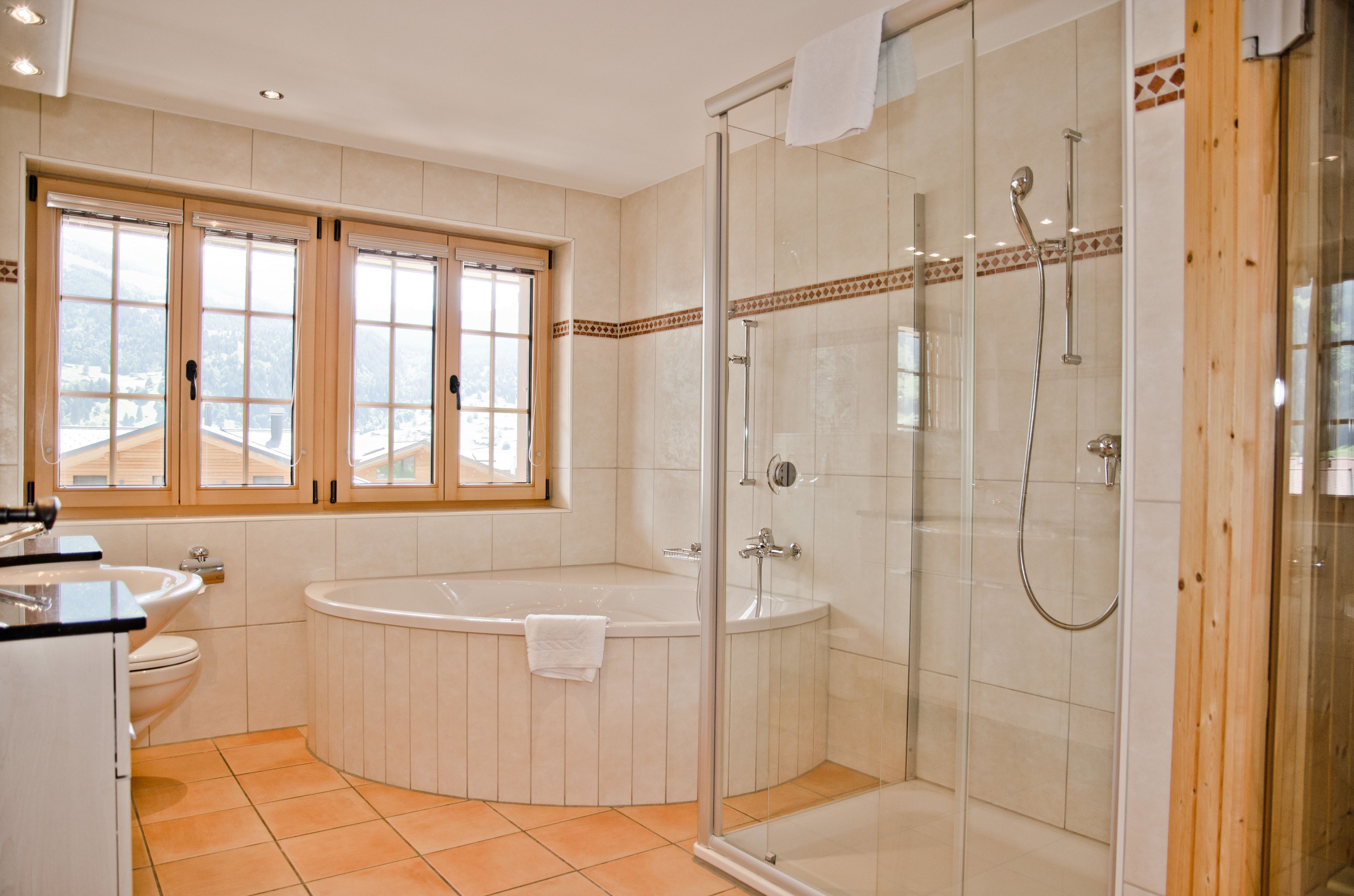 Apartment, 3 Schlafzimmer, Sauna, Bergblick | Badezimmer