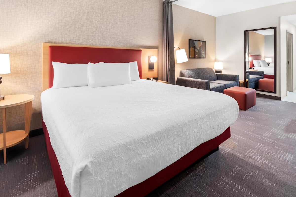 Studio Suite, 1 King Bed, Non Smoking | Desk, laptop workspace, blackout drapes, iron/ironing board